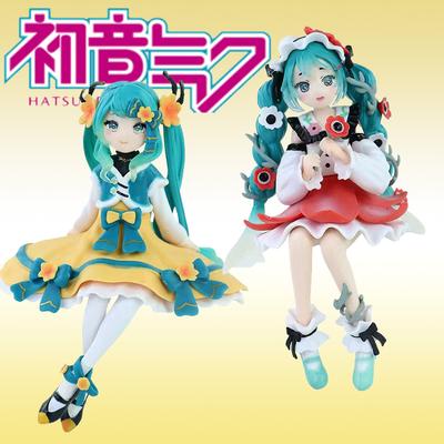 Neue Hatsune Miku Anime Figur Rosa Sakura Sitzende Position PVC Figur Modell Spielzeug Dekoration Sammlerstücke Geschenke Kinder Geburtstagsgeschenk