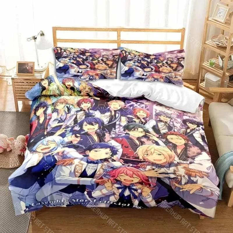 3D Anime Rock Band Ensemble Stars All Season Twin Bedding Set 3 Piece Comforter Set Bed Duvet Cover Double King Comforter Cover