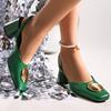 2026 Womens High Heels Fashion Squared Toe Leather Slingbacks Pumps Elegant Lady Heeled Pump Shoes Autumn Luxury Heel Shoe