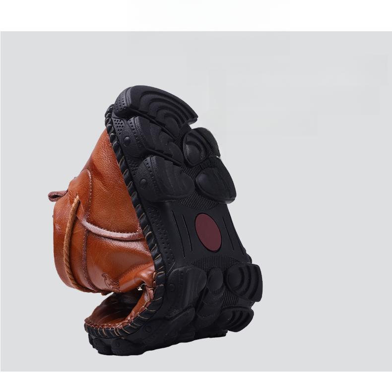 Men's Leather Boots Handmade Casual Ankle Boots for Men Zipper Shoes for Male 39-48