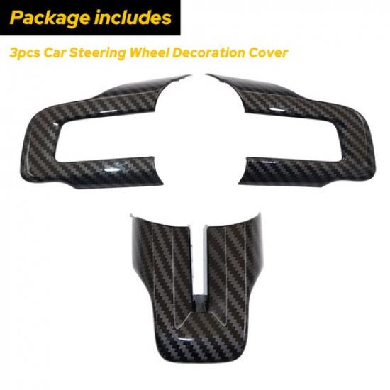 Carbon Fiber Interior Steering Wheel Cover Trim For Accessories Ford Mustang 15+
