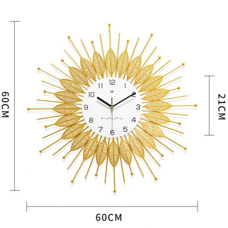 Metal Large Wall Clock Luxury Creative Wall Clock Restaurant Decorative Hanging Clocks Living Rooms Decoration Accessories
