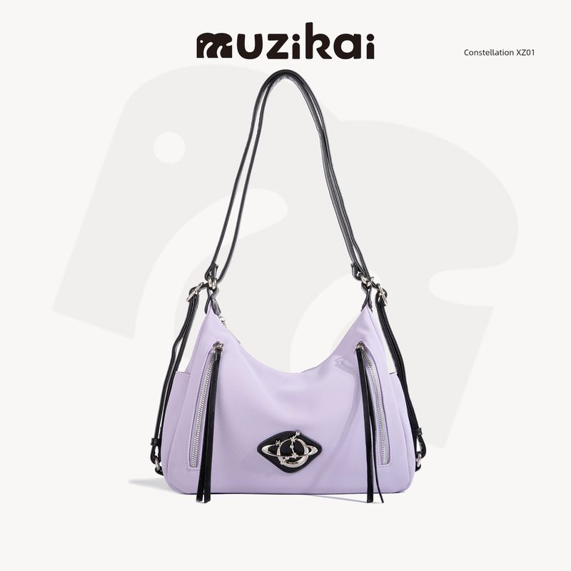 

[Twelve Constellation] Xz01 Bag Women Large Capacity 2025 New Fashion High-Grade All-Match Shoulder Backpack Taro purple Pisces