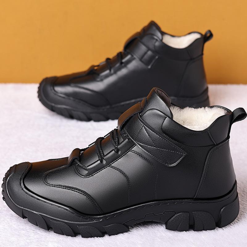 FashionMens Boots lace up high top Fashion Mens Snow Boots Non-slip Man Cotton Shoes Winter Casual Sneakers Velvet Men Shoes 2025 Botas