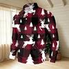 Men's Casual Long Sleeve Round Neck T-Shirt with Christmas Print for Holiday Party
