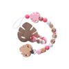 DIY Baby Personalized Name Leaf Pacifier Clips Holder Chain Teething Toys Gifts Wooden Ring Anti-drop Chains Babies