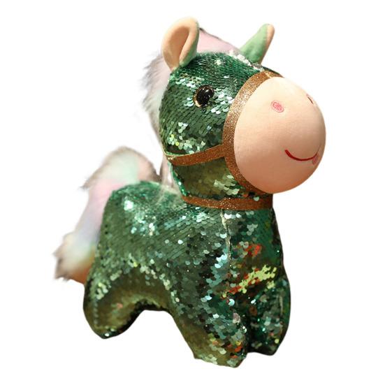 Sequin Horse Doll National Style Fabric Auspicious Meaning Zodiac Horse Theme Doll Traditional Crafted Pony