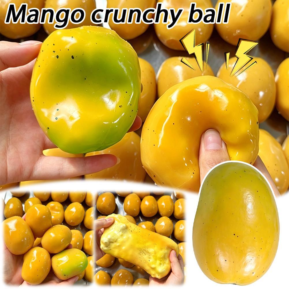 Crunchy Mango Stress Ball Squishy Color-Changing Mango Squeeze Asmr Sensory Adhd Anti Stress Relief Fidget Toys For Kids &Adults