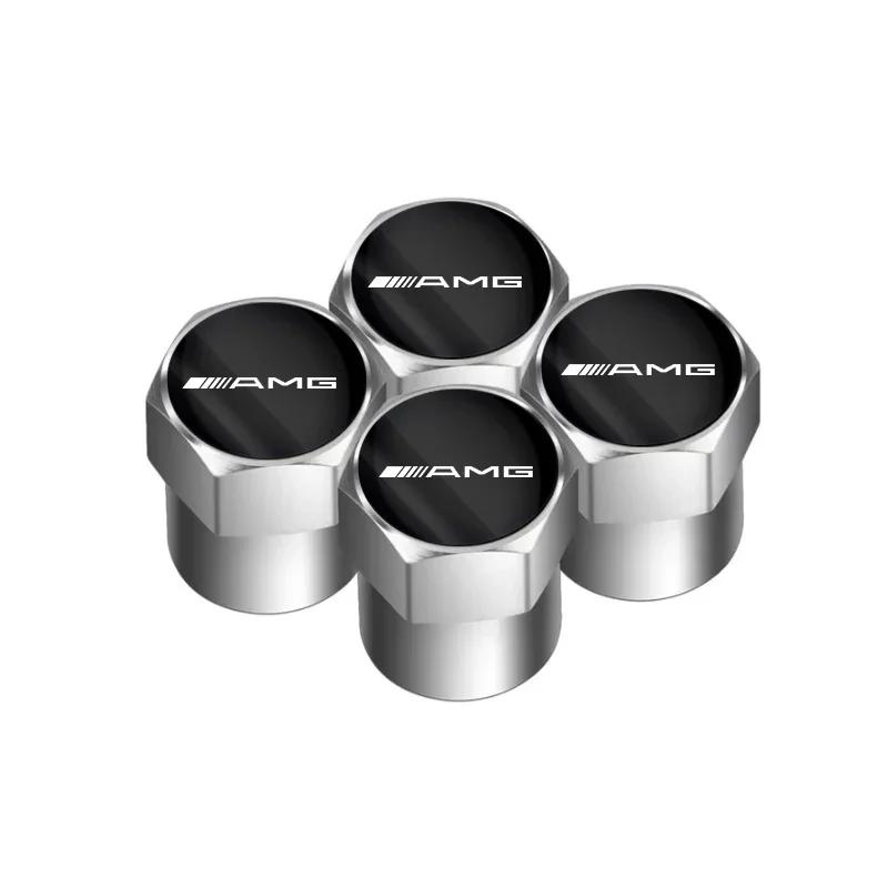 

2025 Hot For Mercedes Benz 4pcs Car Styling Aluminum Emblem Wheel Tire Valve Stem Air Caps for Mercedes Benz Amg W205 W211 W204