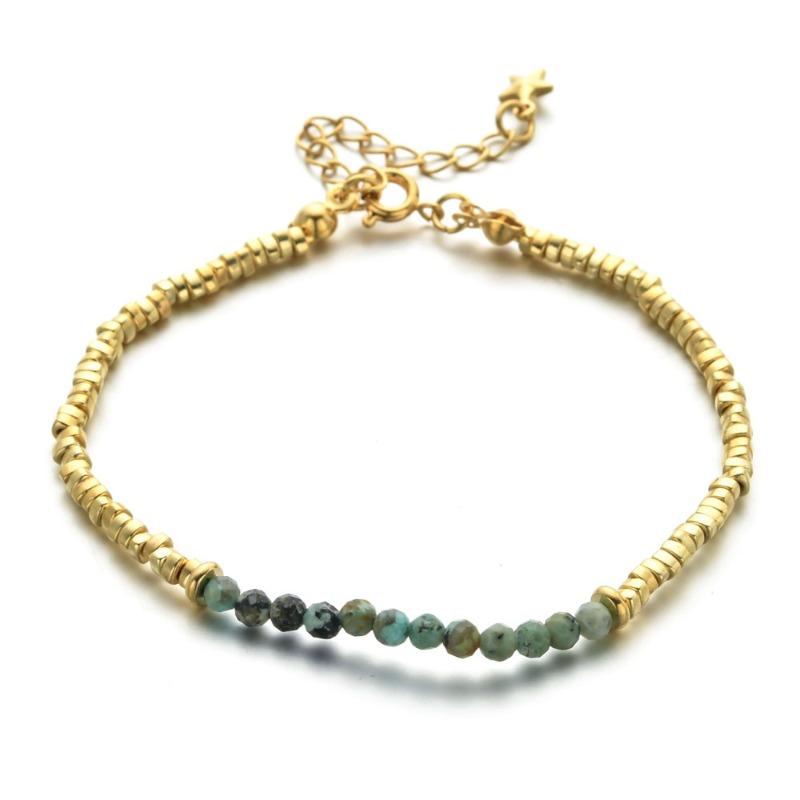 Stone Beaded Bracelet Girls Creative Electroplated Stone Crystal Bracelet
