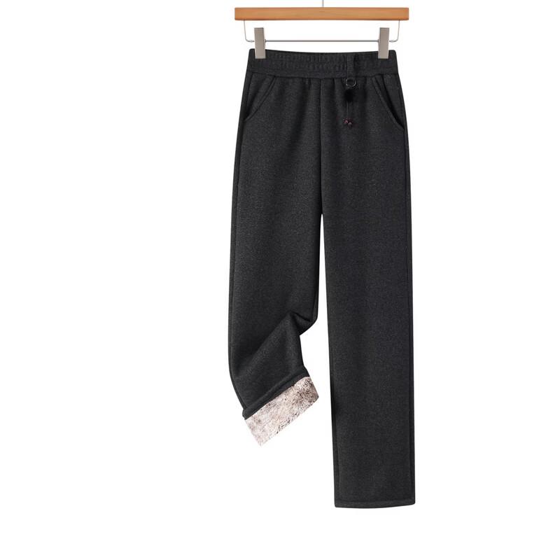 Hodo Women's Fleece-Lined Casual Wide-Leg Trousers
