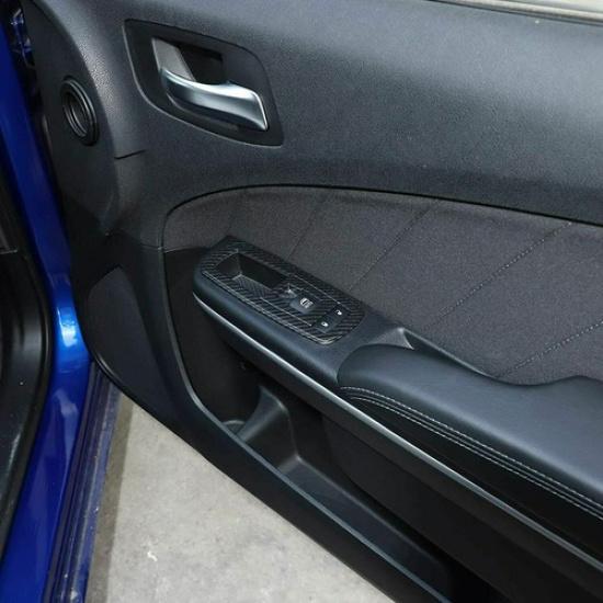 Carbon Fiber Window Lift Switch Cover Interior Button Trim for Dodge RAM 2010-17