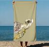 Summer Boho Style Turtle Adorned with Intricate Patterns Vibrant Art Style Beach Towel for Swimming Pool Vacation Large Towel
