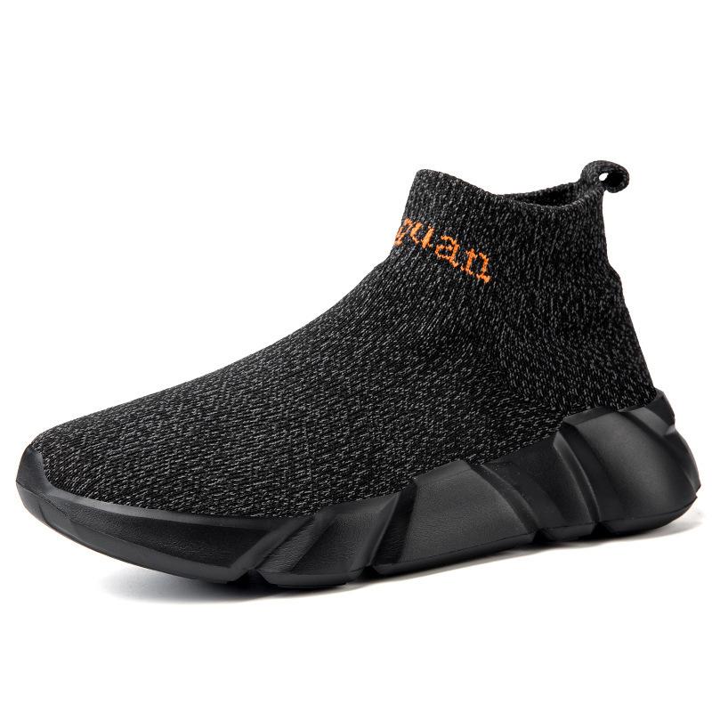 Middle-aged and elderly socks shoes women's shoes spring and autumn casual shoes men's sports shoes soft-soled fly-woven socks shoes platform running