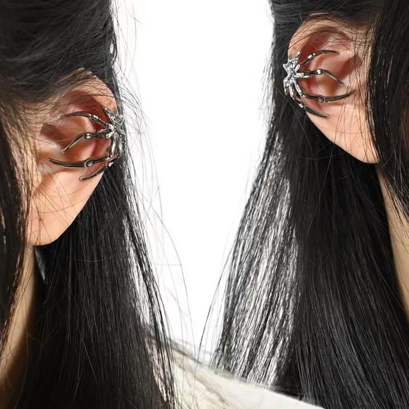 Personality Design Spider Ear Cuff Non-Piercing Earrings Trendy Cool Punk Gothic Metal Unique Ear Clip for Wome Men Jewelry