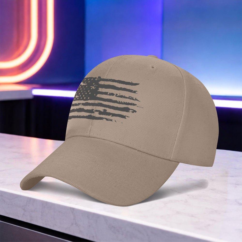 Distressed American Flag Baseball Cap Vintage Flag Print Unisex Lightweight Hat for Unisex Women