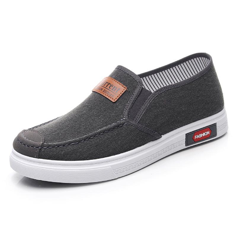 Cloth Shoes Men's Canvas Shoes Men's Shoes Low-top One-pedal Spring and Summer Casual Shoes Board Shoes Non-slip Comfortable Work Shoes