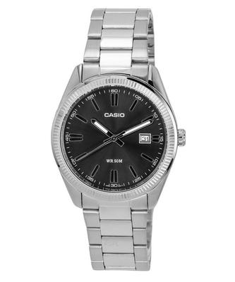 Standart Analog Paslanmaz Çelik Siyah Kadran Quartz MTP-1302D-1A1 Erkek Saati