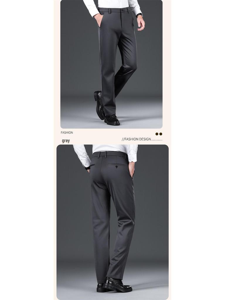 Herren Business Casual Hose mit schwarzem Samtfutter: Herbst-Winter Formeller Anzug Trend.