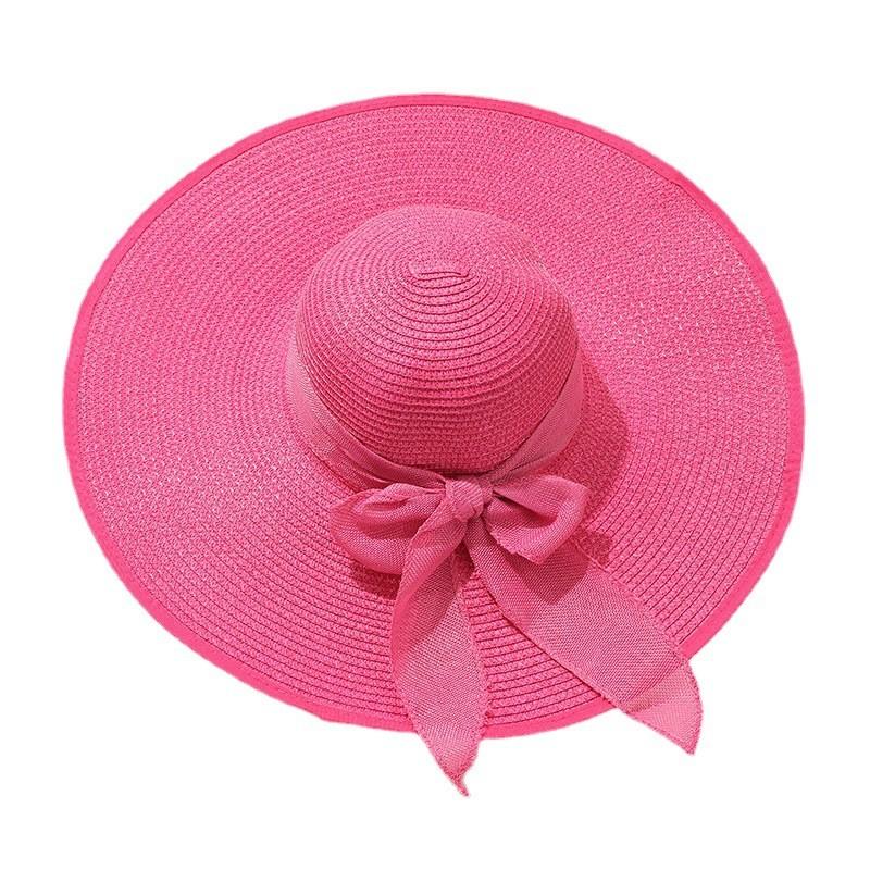 Large Edge Straw Hat With Sun Protection For Women Summer Beach Fashion
