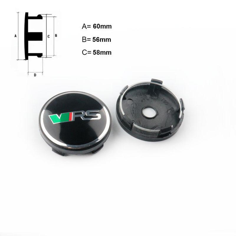 BYCP2 4pcs 56mm 60mm Car Wheel Center Caps Rims Cover Sticker Hub Caps For Skoda Octavia 1 2 3 A5 A7 Fabia VRS MK1 MK2 MK3 Accessories