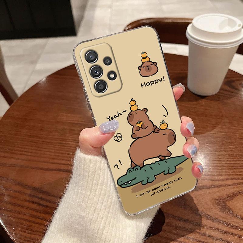 Capybara Cute Clear Soft Phone Case For Samsung Galaxy A56 A57 A37 A55 A54 A36 A35 A26 A25 A16 A17 A07 A52 A34 A73 A53 A21 Cover