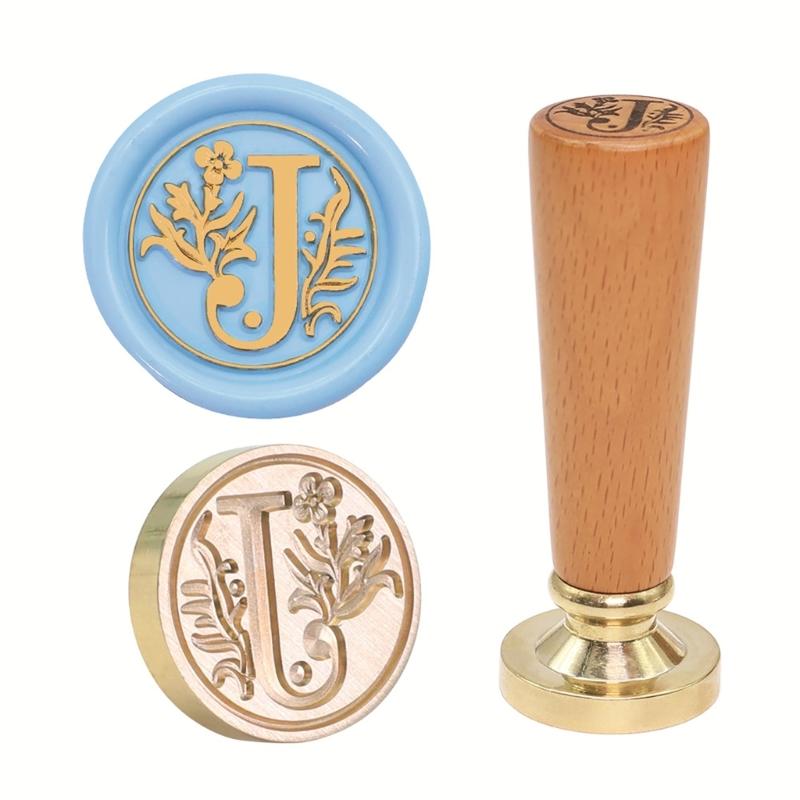 Customizable Sealing Stamp Brass Head and Beechwood Handle Vintaged Steal for Letters and Gifts