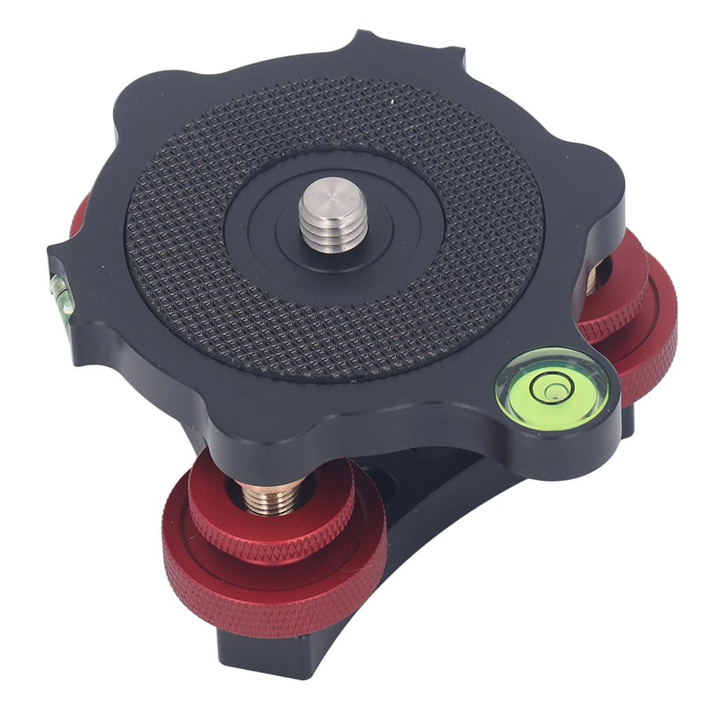 Tripod Head Leveling Base Camera Leveler Aluminum Alloy 3 8 Inch Thread Precise 3 Bubble Level Triple Wheel Leveler for