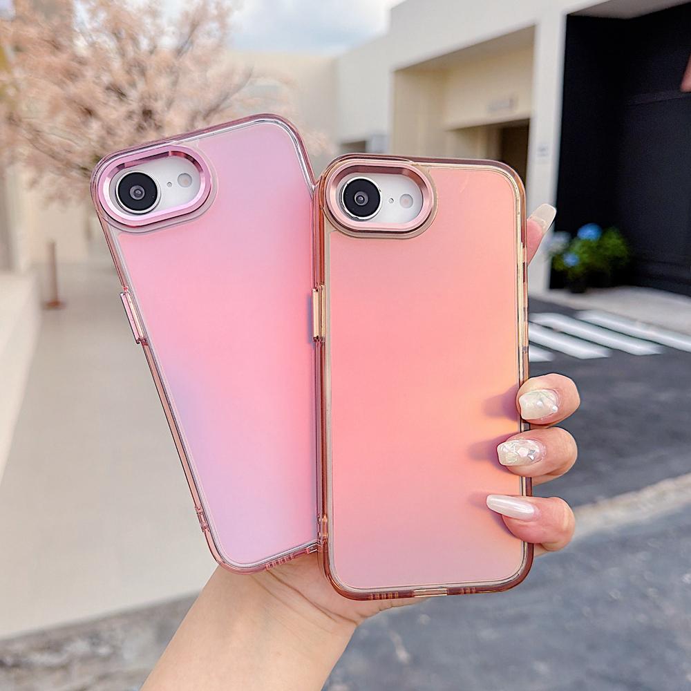 KEYSION Fashion Laser Gradient Colorful Phone Case for iPhone 17e 16e Soft TPU+PC Shockproof Back Cover for iPhone 16e 17e 2026