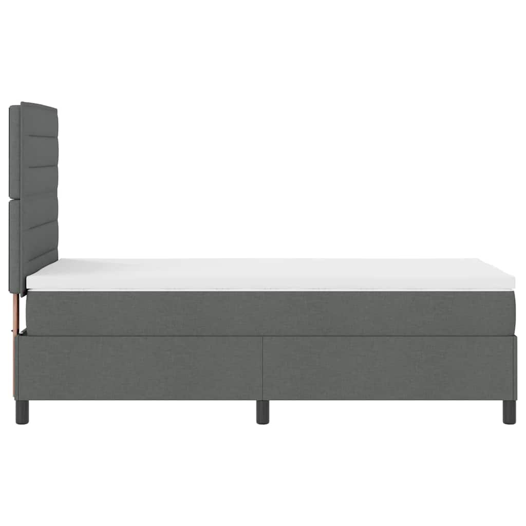 Box Spring Bed with Mattress and LED Dark Grey 80 x 200 cm Fabric