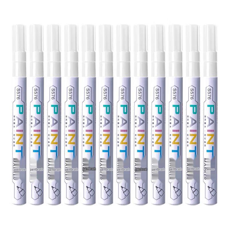 Deli S576 White Paint Marker Pen, 3-Box Pack
