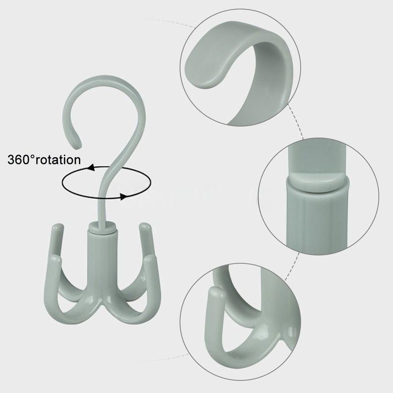 8pcs Creative Multifunctional Rotatable Four Claw Hooks Coat Hanging Bags Scarf Wardrobe Storage Hangers Doorway Hangers Bags
