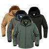 Waterproof Fleece Lined Jacket with Zipper Pockets Mens Outdoor Softshell Hooded Hiking Work Jackets Coat Windbreaker