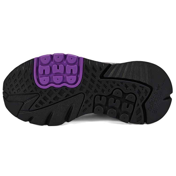 Adidas Originals Nite Jogger Mesh Suede Running Shoes Comfortable Durable Low-Top Lifestyle Sneakers Women Sneakers Black Purple FX6903