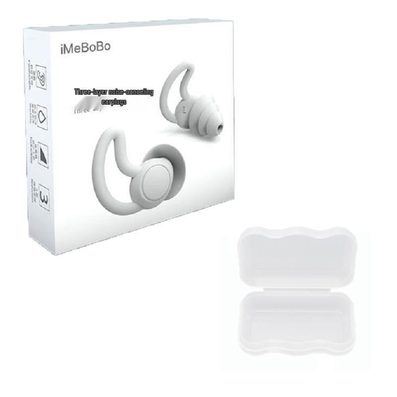Silicone Noise-Cancelling Sports Earplugs for Sleep and Study Black Shark Fin-3 Layers