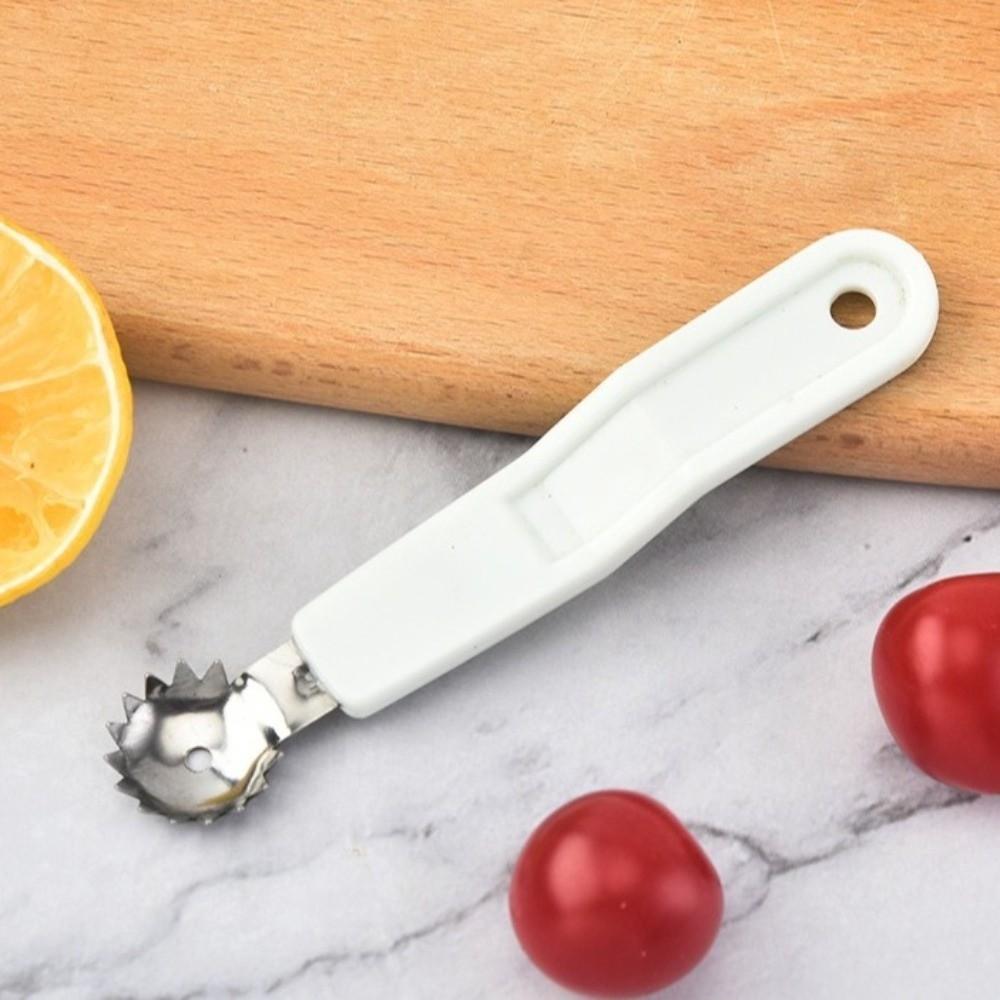 4pcs Stainless Steel Fruit Corer Tool Plastic Handle with Hole Vegetable Corer Easily Remove Portable Tomato Stem Remover