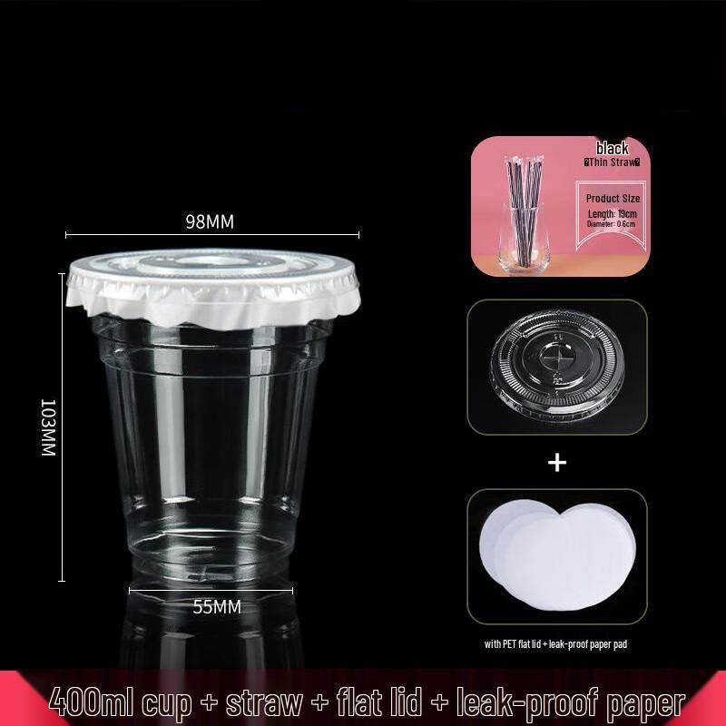 Zebian Disposable PET Bubble Tea Cups