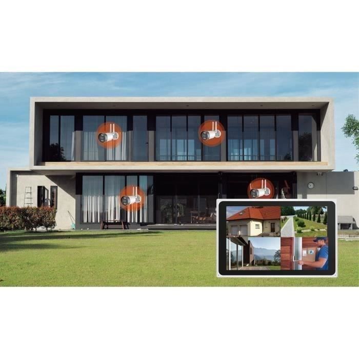 Kit 2 caméras Wi-Fi + écran NVR - LINK2HOME - 3MP, détection intelligente, écran LCD 10.1"