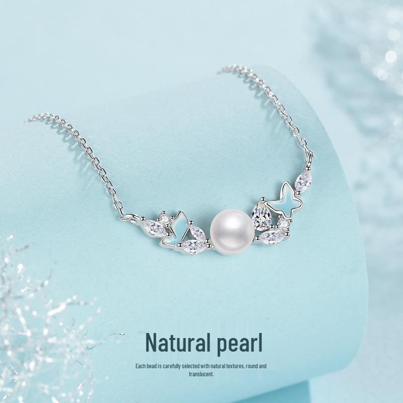 Luminous Enamel Butterfly Necklace - Light Luxury Design for Women, Versatile Qixi Clavicle Chain