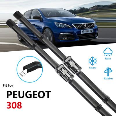För Peugeot 308 2007~ Hatchback SW CC T7 T9 Torkarblad Biltillbehör Dekaler Vindrutetorkare 2008 2013 2014
