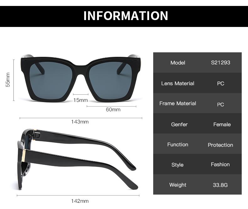 3pcs Vintage Square Sunglasses Men Women Retro Brand Black Sun Glasses Unisex Ins Popular Shades Women High Quality Eyewear