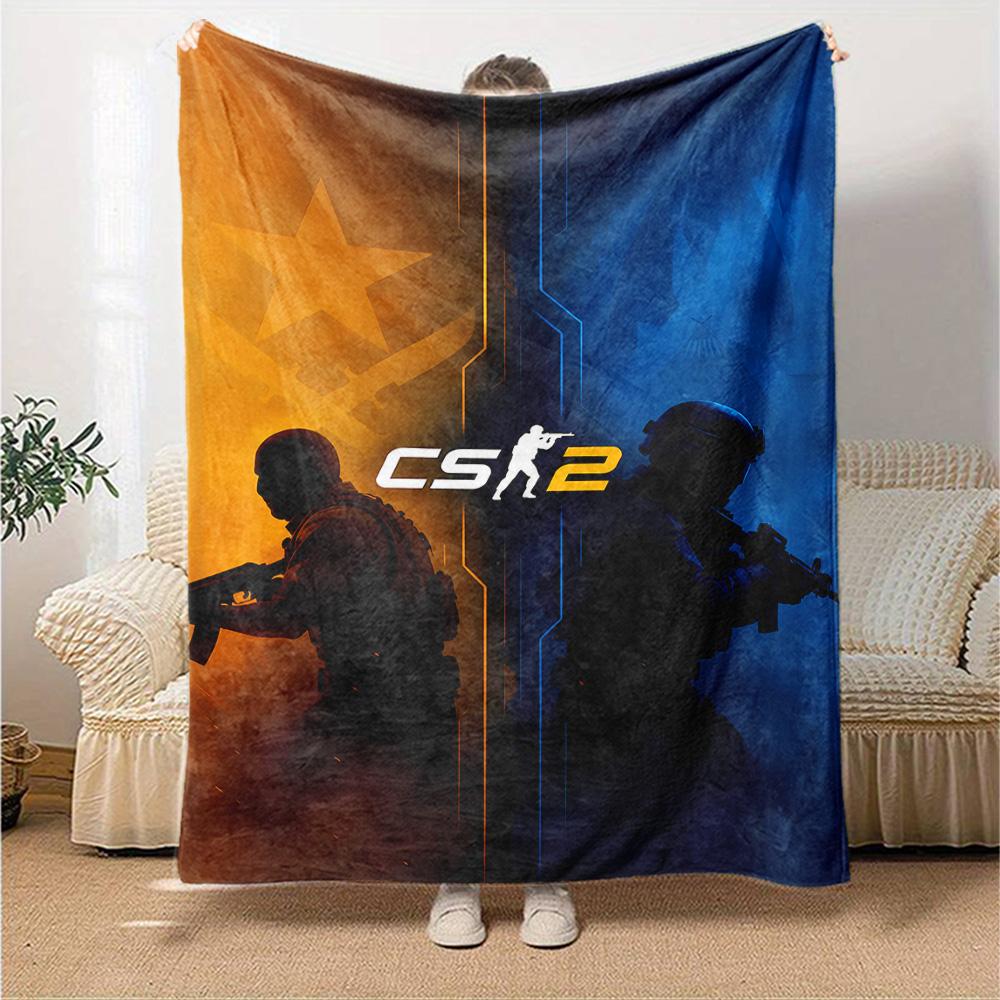 1pc Blanket - C-Counter strike2 CS2 Print Design,Lightweight Blanket for Sofa,Bed- Soft &Warm,Gift for All Seasons