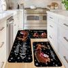 1Pcs Anti Fatigue Kitchen Rugs Santa and Elk Print Waterproof Non-Slip Thick Cushioned Kitchen Mat Heavy Duty Comfort Standing Mat for Kitchen