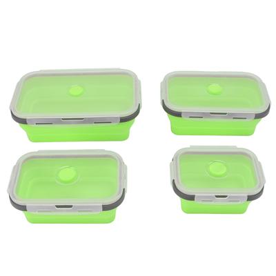 4pcs Silicone Food Storage Container Portable Kitchen Collapsible Lunch Box Meal Container for Men