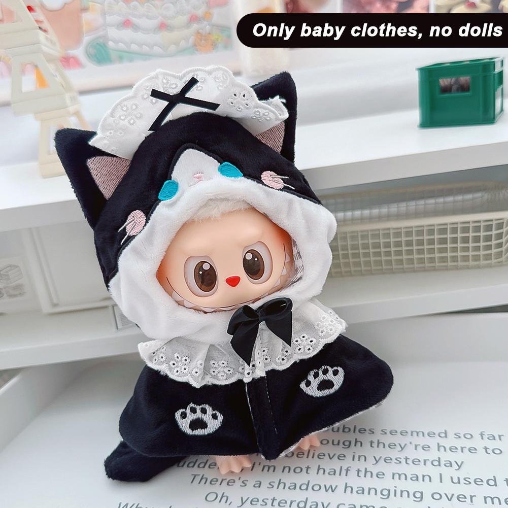 For 17cm Labubu Doll Clothes Fashion Clothes Cloak Doll Clothes Color Match Cape Dolls Accessories Cute Decoration Little Clothes