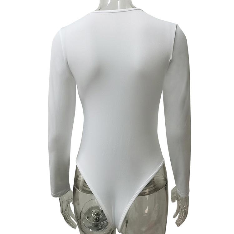 GMXIA Otoño e Invierno Manga Larga Cuello Redondo Casual Base para Mujer Body Sexy