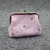 Floral Canvas Coin Purse, Women Change Purse with 2 Compartments, Kiss Lock Closure Pouch for Cash Coins Cards