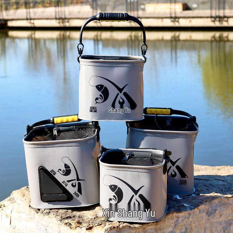 Nouveau Style Équipement de Pêche Pliable Épaissi: Seau à eau carré pour poissons vivants et pêche à la roche