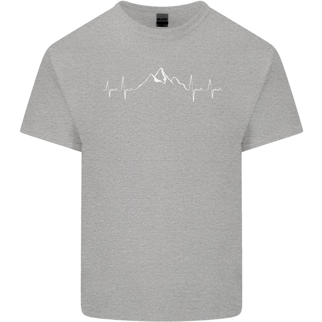 Mountain ECG Trekking Hiking Climbing Pulse Unisexs Light Cotton TShirt