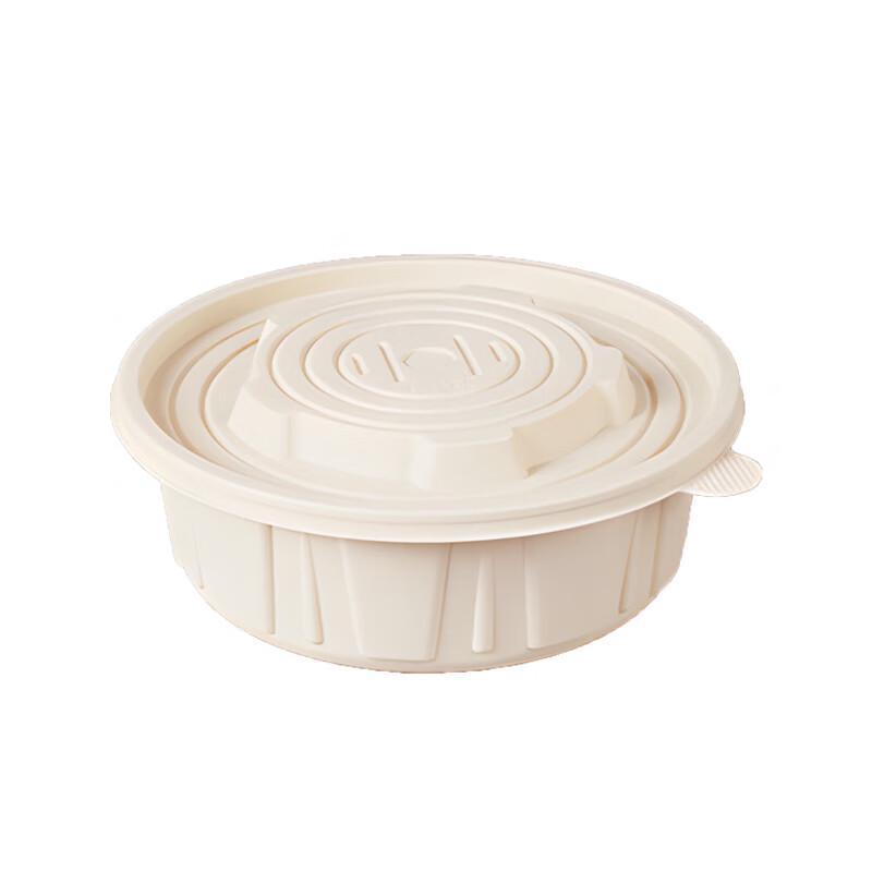 Bionedbrytbara runda matbehållare av majsstärkelse